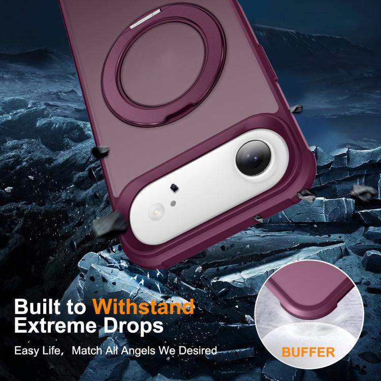 For iPhone Air Skin-Feel Rotary Damping Bracket MagSafe Phone Case