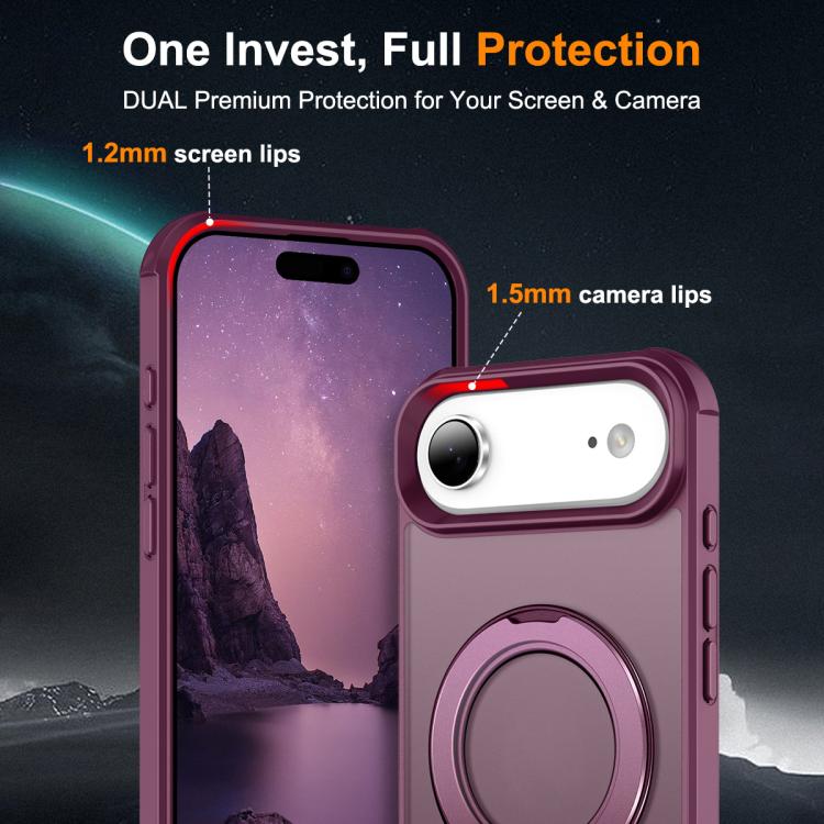 For iPhone Air Skin-Feel Rotary Damping Bracket MagSafe Phone Case