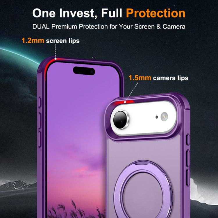 For iPhone Air Skin-Feel Rotary Damping Bracket MagSafe Phone Case