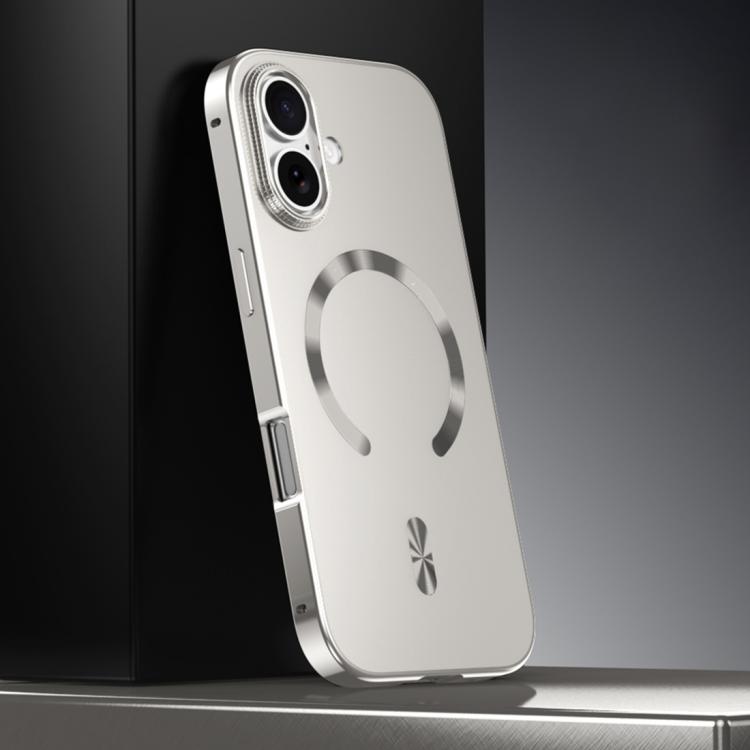 For iPhone 17 Frosted Magnetic Shield MagSafe Alloy Metal Phone Case