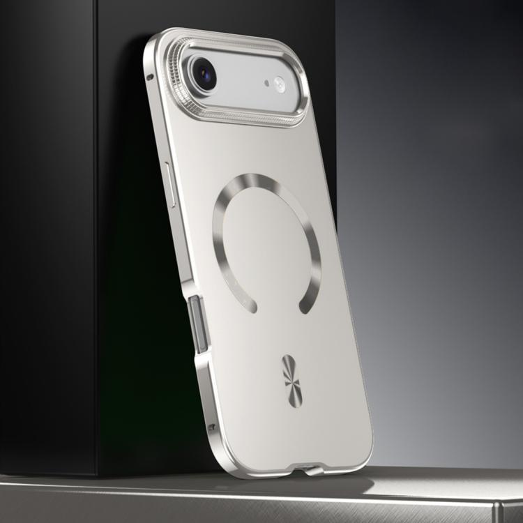 For iPhone Air Frosted Magnetic Shield MagSafe Alloy Metal Phone Case