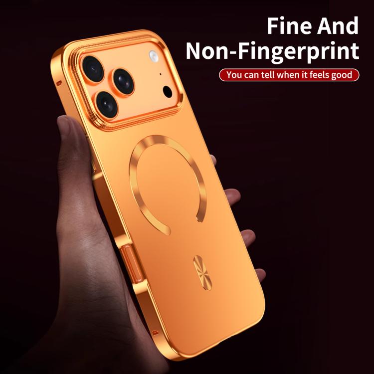 For iPhone 17 Pro Frosted Magnetic Shield MagSafe Alloy Metal Phone Case