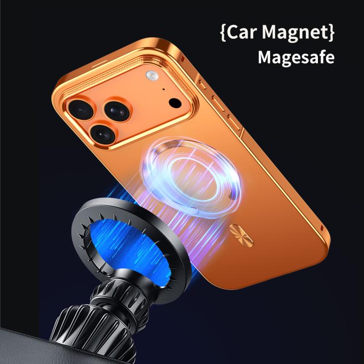 For iPhone Air Frosted Magnetic Shield MagSafe Alloy Metal Phone Case