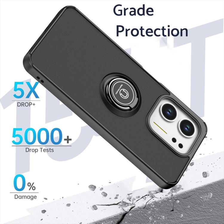 For OPPO A5x 5G / 4G Q Shadow 1 Series TPU + PC Phone Case with Ring
