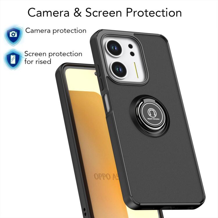 For OPPO A5x 5G / 4G Q Shadow 1 Series TPU + PC Phone Case with Ring