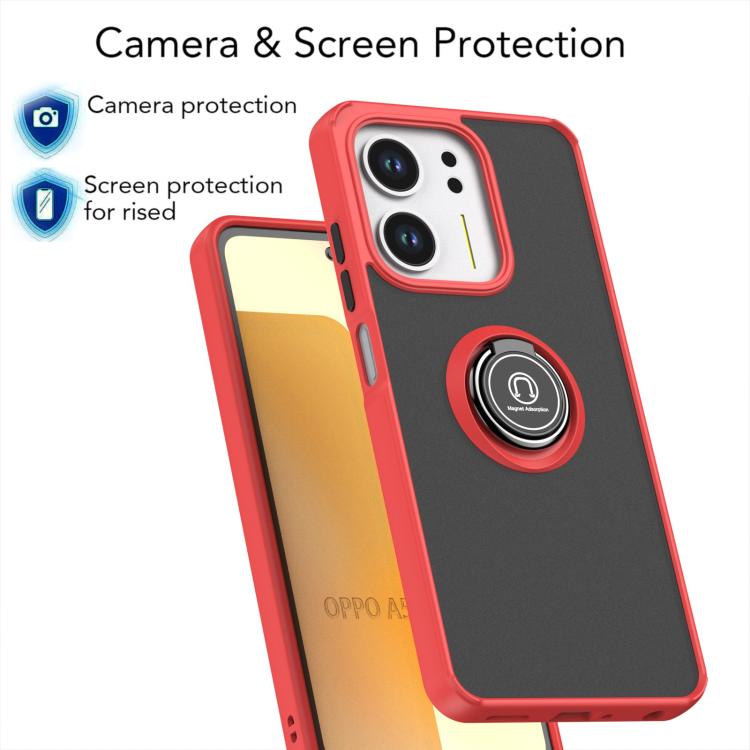 For OPPO A5x 5G / 4G Q Shadow 1 Series TPU + PC Phone Case with Ring