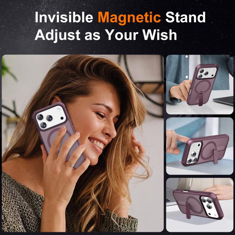 For iPhone 17 Pro Max Fulcrum Standing Bracket MagSafe Phone Case