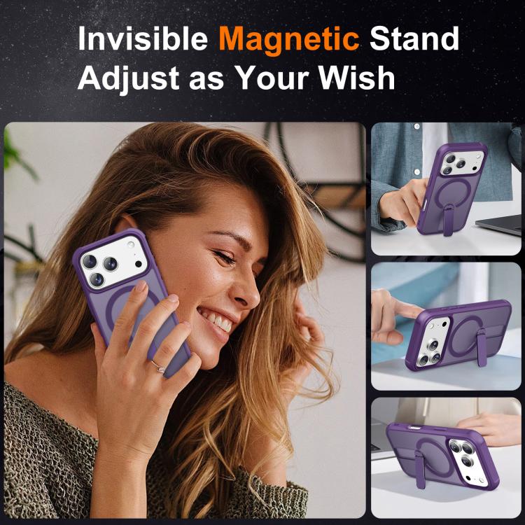 For iPhone 17 Pro Max Fulcrum Standing Bracket MagSafe Phone Case