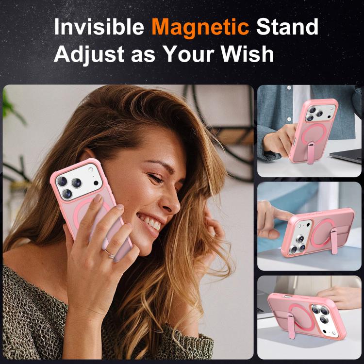 For iPhone 17 Pro Fulcrum Standing Bracket MagSafe Phone Case