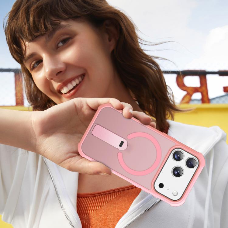 For iPhone 17 Pro Fulcrum Standing Bracket MagSafe Phone Case