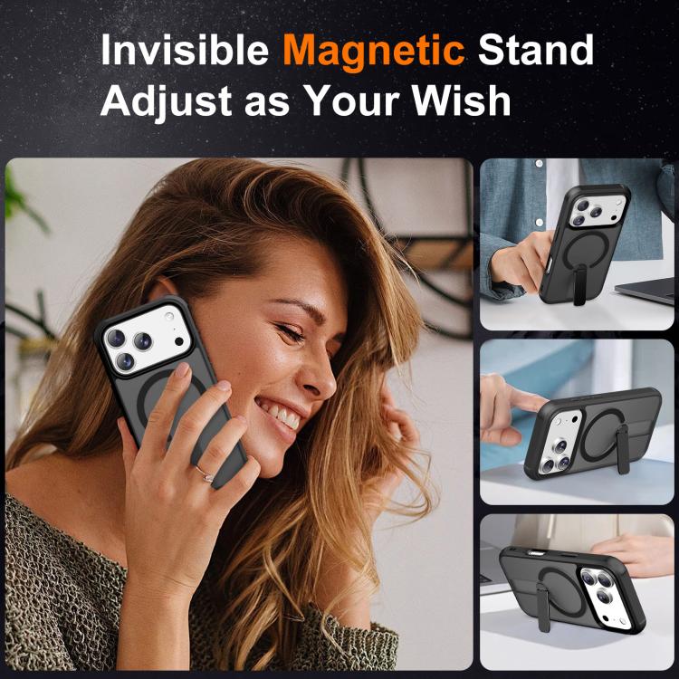 For iPhone 17 Pro Fulcrum Standing Bracket MagSafe Phone Case