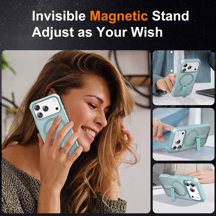 For iPhone 17 Pro Fulcrum Standing Bracket MagSafe Phone Case