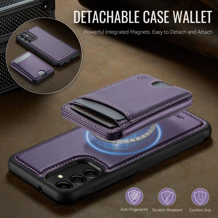For Samsung Galaxy A34 5G JEEHOOD J10 Flip Card Bag MagSafe Split RFID Leather Phone Case