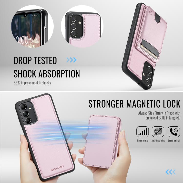For Samsung Galaxy A34 5G JEEHOOD J10 Flip Card Bag MagSafe Split RFID Leather Phone Case