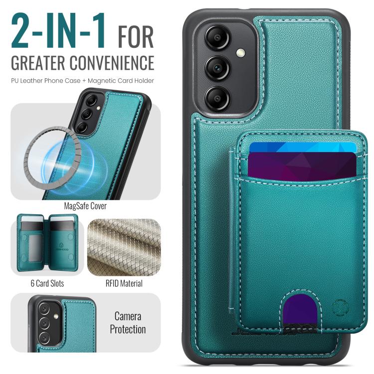 For Samsung Galaxy A34 5G JEEHOOD J10 Flip Card Bag MagSafe Split RFID Leather Phone Case