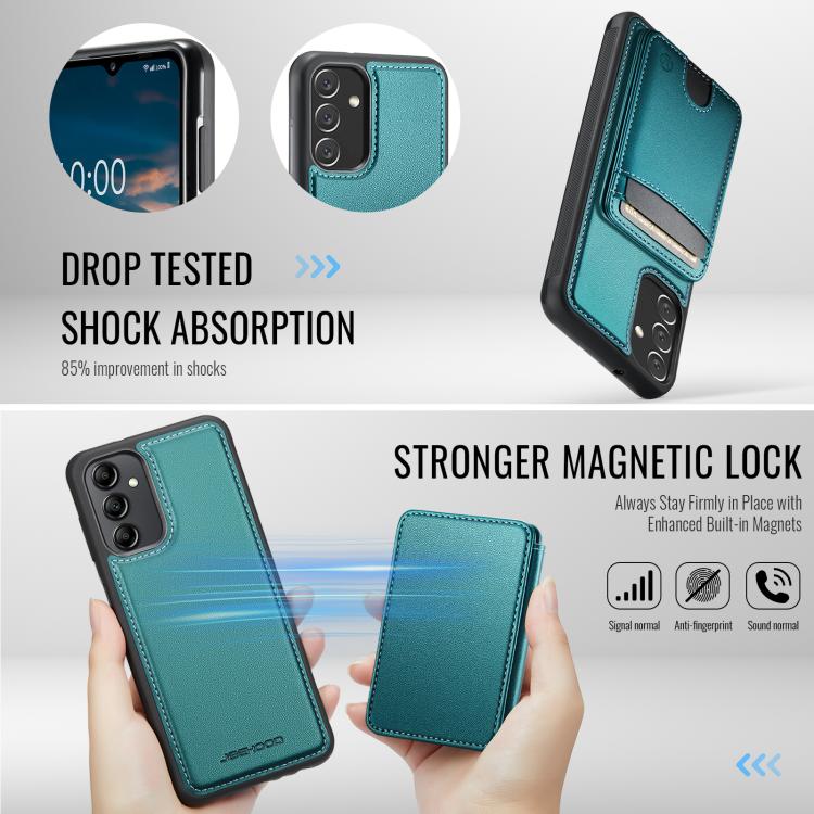 For Samsung Galaxy A34 5G JEEHOOD J10 Flip Card Bag MagSafe Split RFID Leather Phone Case