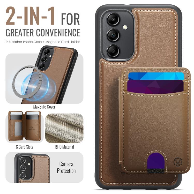 For Samsung Galaxy A34 5G JEEHOOD J10 Flip Card Bag MagSafe Split RFID Leather Phone Case