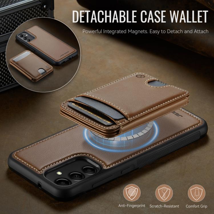 For Samsung Galaxy A34 5G JEEHOOD J10 Flip Card Bag MagSafe Split RFID Leather Phone Case