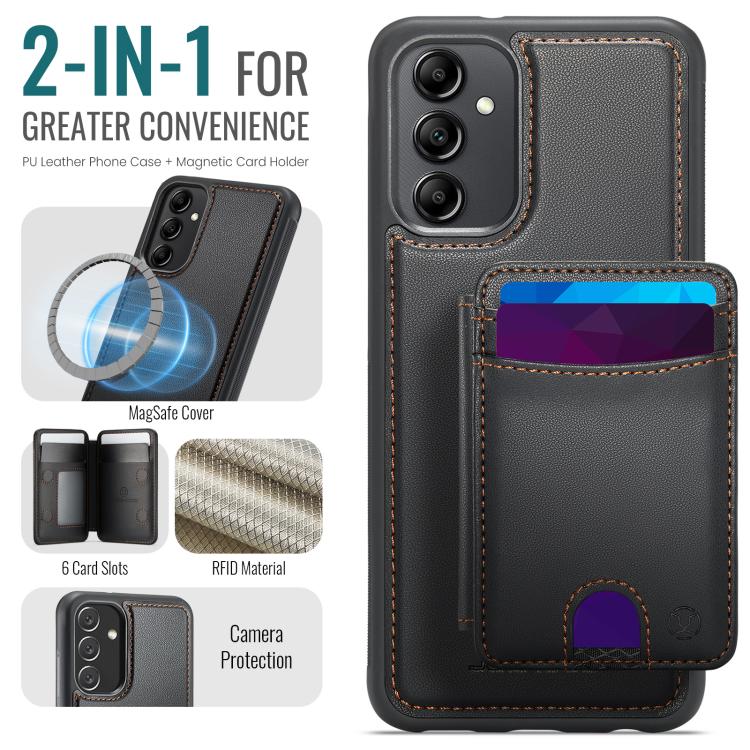 For Samsung Galaxy A34 5G JEEHOOD J10 Flip Card Bag MagSafe Split RFID Leather Phone Case