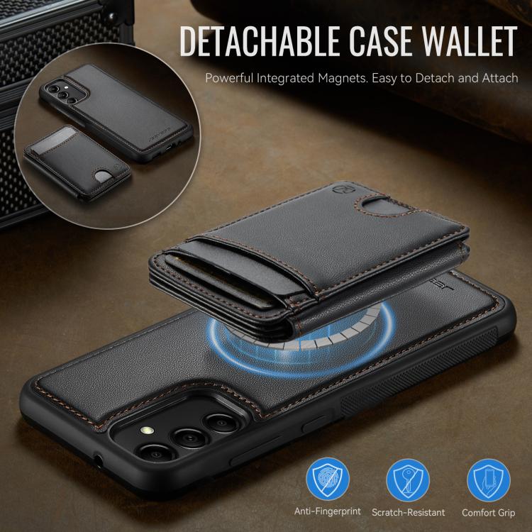 For Samsung Galaxy A34 5G JEEHOOD J10 Flip Card Bag MagSafe Split RFID Leather Phone Case