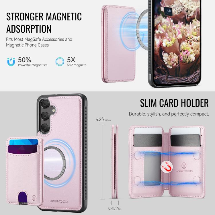 For Samsung Galaxy A35 5G JEEHOOD J10 Flip Card Bag MagSafe Split RFID Leather Phone Case