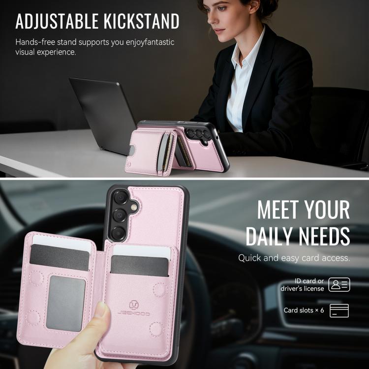 For Samsung Galaxy A35 5G JEEHOOD J10 Flip Card Bag MagSafe Split RFID Leather Phone Case