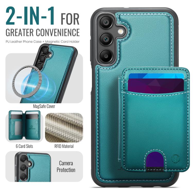 For Samsung Galaxy A35 5G JEEHOOD J10 Flip Card Bag MagSafe Split RFID Leather Phone Case