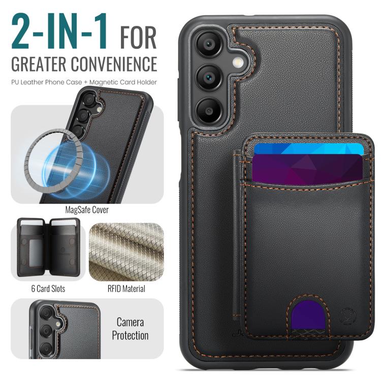 For Samsung Galaxy A35 5G JEEHOOD J10 Flip Card Bag MagSafe Split RFID Leather Phone Case
