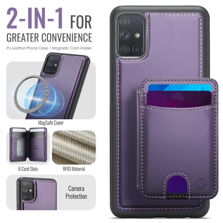 For Samsung Galaxy A51 4G JEEHOOD J10 Flip Card Bag MagSafe Split RFID Leather Phone Case