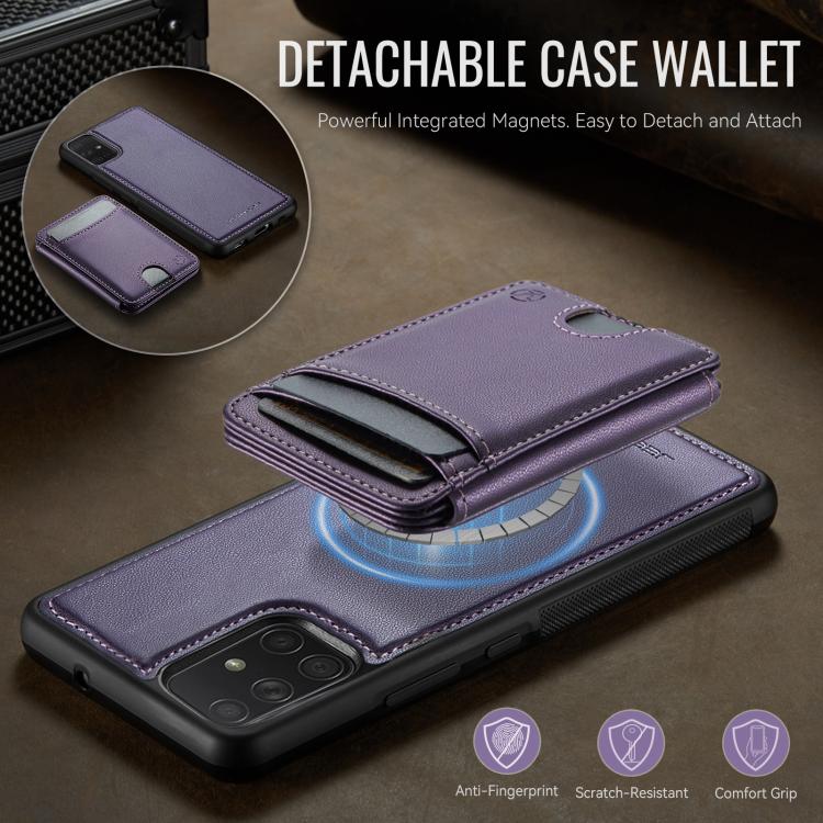 For Samsung Galaxy A51 4G JEEHOOD J10 Flip Card Bag MagSafe Split RFID Leather Phone Case