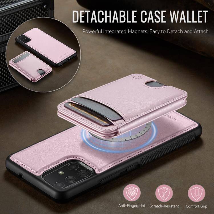 For Samsung Galaxy A51 4G JEEHOOD J10 Flip Card Bag MagSafe Split RFID Leather Phone Case