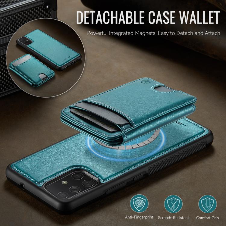 For Samsung Galaxy A51 4G JEEHOOD J10 Flip Card Bag MagSafe Split RFID Leather Phone Case