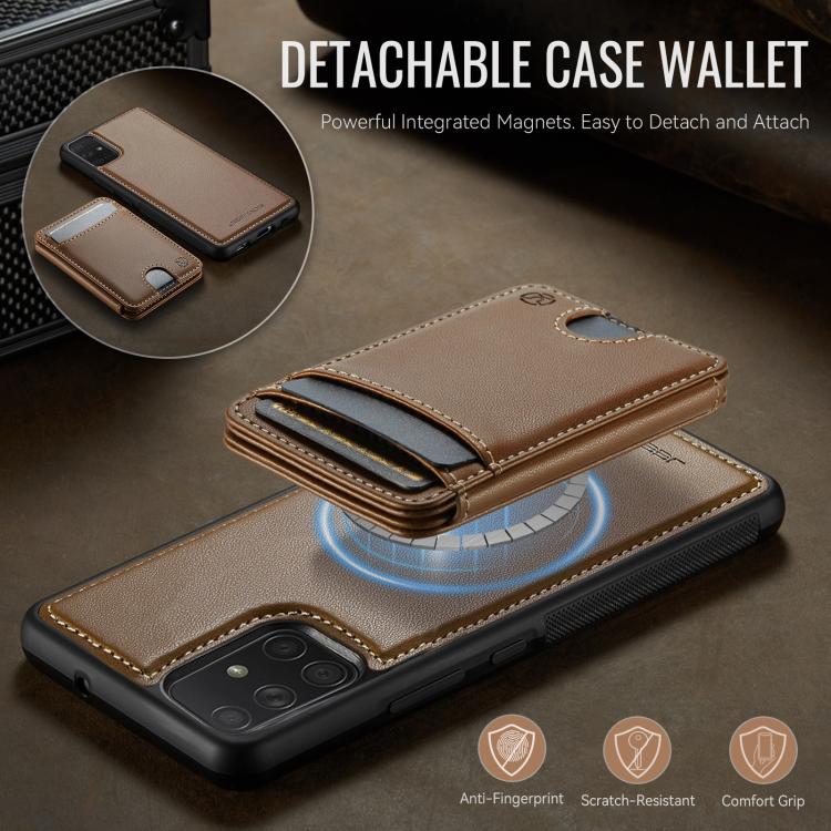 For Samsung Galaxy A51 4G JEEHOOD J10 Flip Card Bag MagSafe Split RFID Leather Phone Case