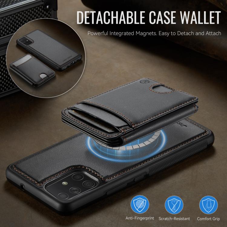 For Samsung Galaxy A51 4G JEEHOOD J10 Flip Card Bag MagSafe Split RFID Leather Phone Case