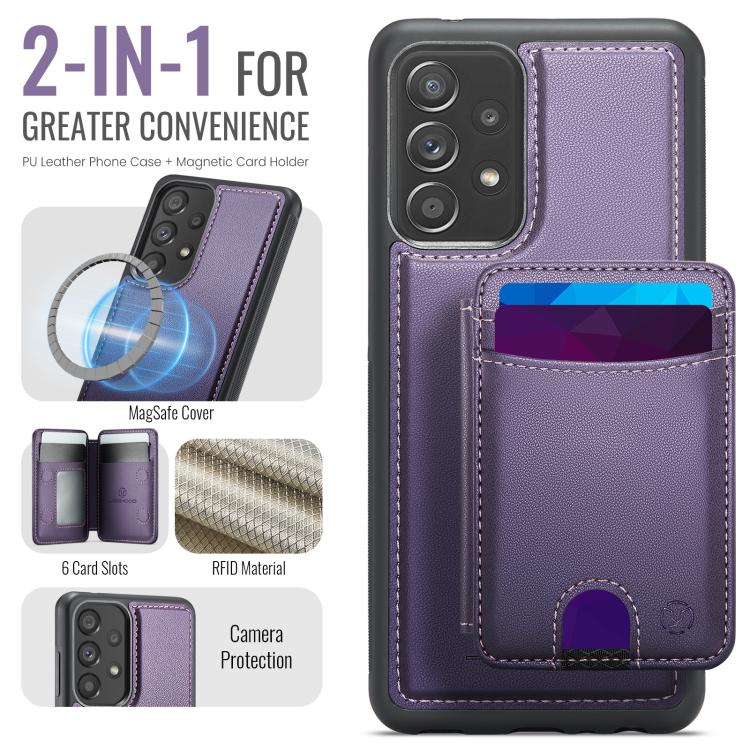 For Samsung Galaxy A33 5G JEEHOOD J10 Flip Card Bag MagSafe Split RFID Leather Phone Case