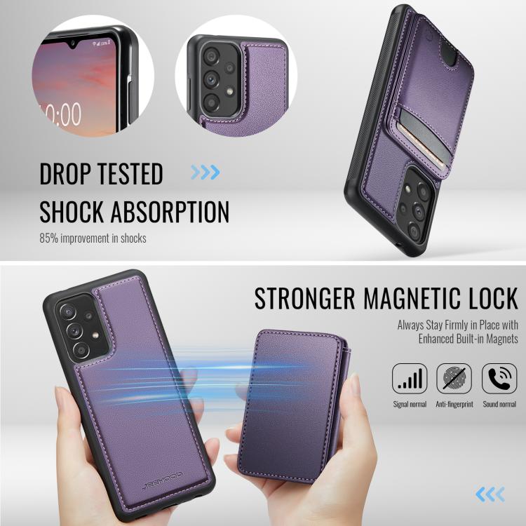 For Samsung Galaxy A33 5G JEEHOOD J10 Flip Card Bag MagSafe Split RFID Leather Phone Case
