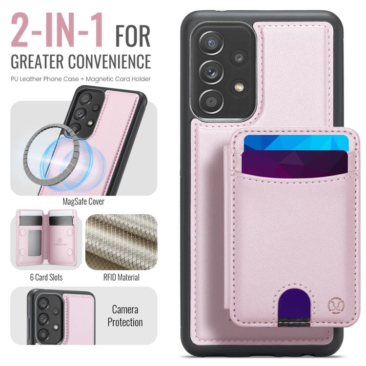 For Samsung Galaxy A33 5G JEEHOOD J10 Flip Card Bag MagSafe Split RFID Leather Phone Case