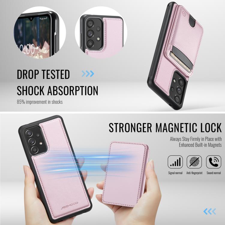 For Samsung Galaxy A33 5G JEEHOOD J10 Flip Card Bag MagSafe Split RFID Leather Phone Case