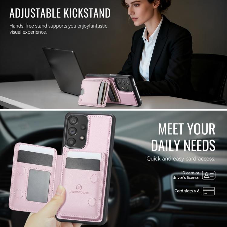 For Samsung Galaxy A33 5G JEEHOOD J10 Flip Card Bag MagSafe Split RFID Leather Phone Case