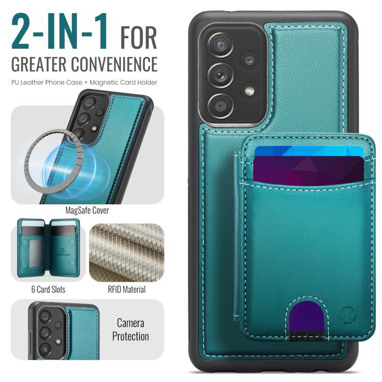 For Samsung Galaxy A33 5G JEEHOOD J10 Flip Card Bag MagSafe Split RFID Leather Phone Case