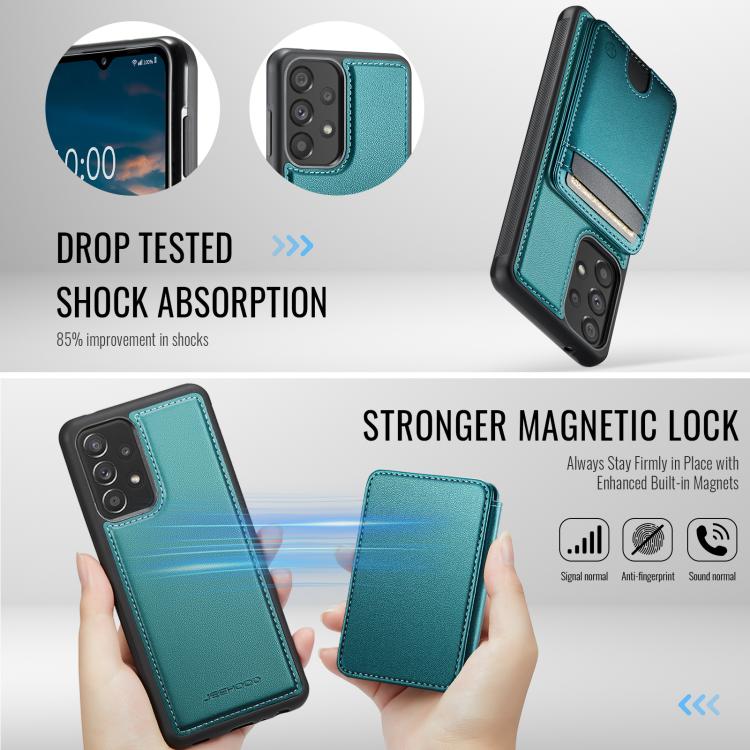 For Samsung Galaxy A33 5G JEEHOOD J10 Flip Card Bag MagSafe Split RFID Leather Phone Case