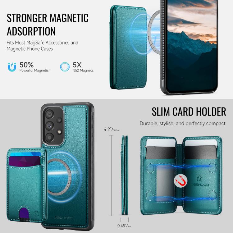 For Samsung Galaxy A33 5G JEEHOOD J10 Flip Card Bag MagSafe Split RFID Leather Phone Case