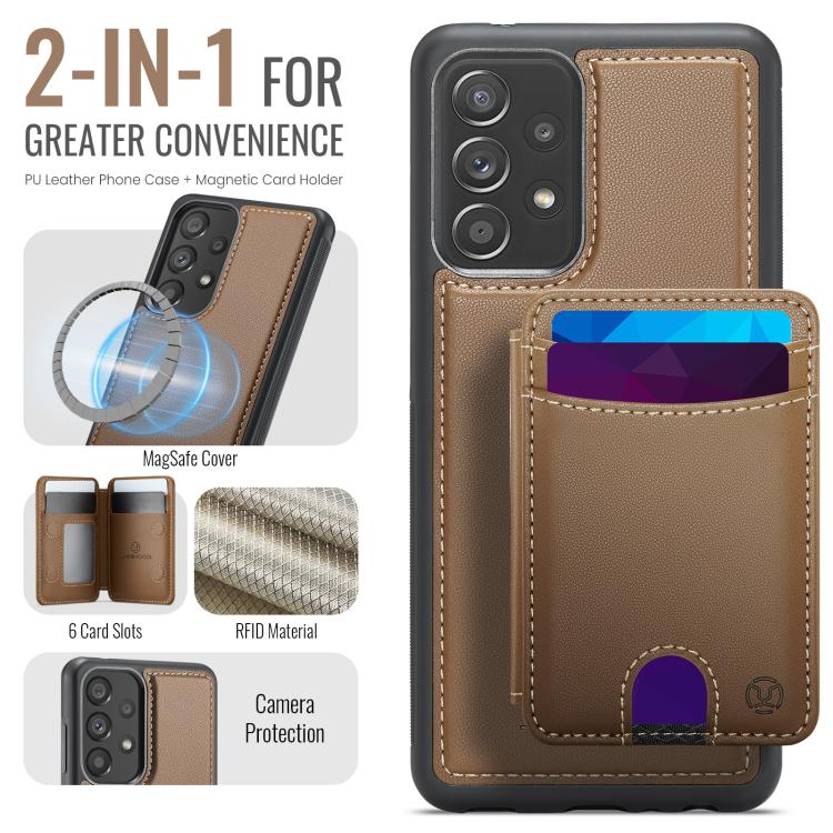 For Samsung Galaxy A33 5G JEEHOOD J10 Flip Card Bag MagSafe Split RFID Leather Phone Case