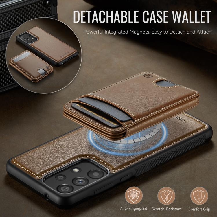 For Samsung Galaxy A33 5G JEEHOOD J10 Flip Card Bag MagSafe Split RFID Leather Phone Case