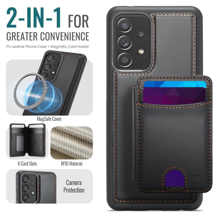 For Samsung Galaxy A33 5G JEEHOOD J10 Flip Card Bag MagSafe Split RFID Leather Phone Case