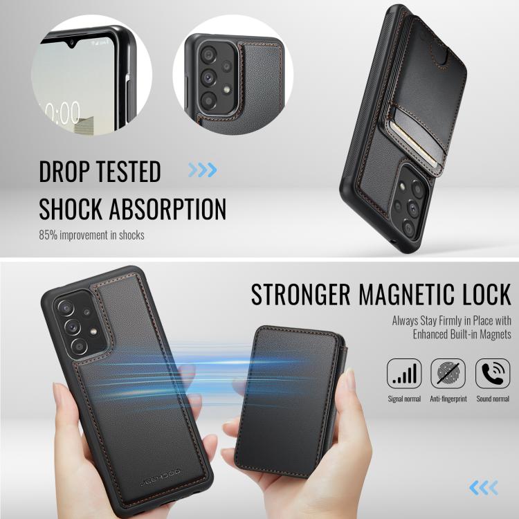 For Samsung Galaxy A33 5G JEEHOOD J10 Flip Card Bag MagSafe Split RFID Leather Phone Case