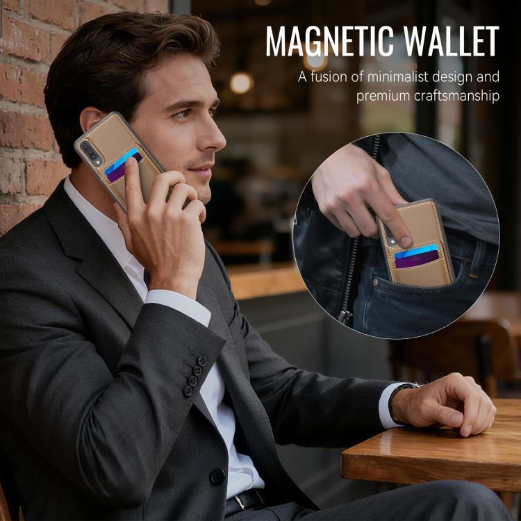 For Samsung Galaxy A50 JEEHOOD J10 Flip Card Bag MagSafe Split RFID Leather Phone Case