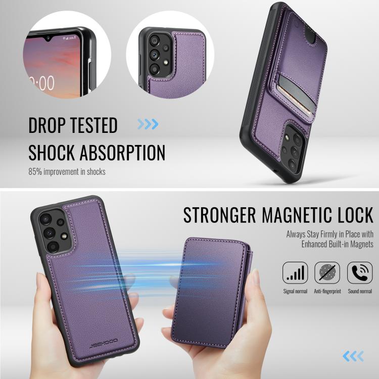 For Samsung Galaxy A13 5G / 4G / A04s JEEHOOD J10 Flip Card Bag MagSafe Split RFID Leather Phone Case