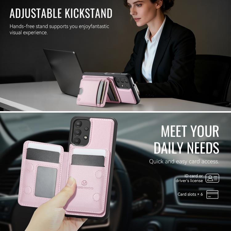 For Samsung Galaxy A13 5G / 4G / A04s JEEHOOD J10 Flip Card Bag MagSafe Split RFID Leather Phone Case