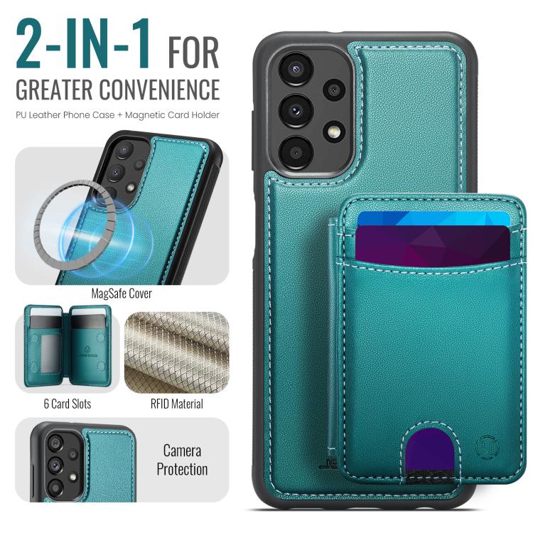 For Samsung Galaxy A13 5G / 4G / A04s JEEHOOD J10 Flip Card Bag MagSafe Split RFID Leather Phone Case